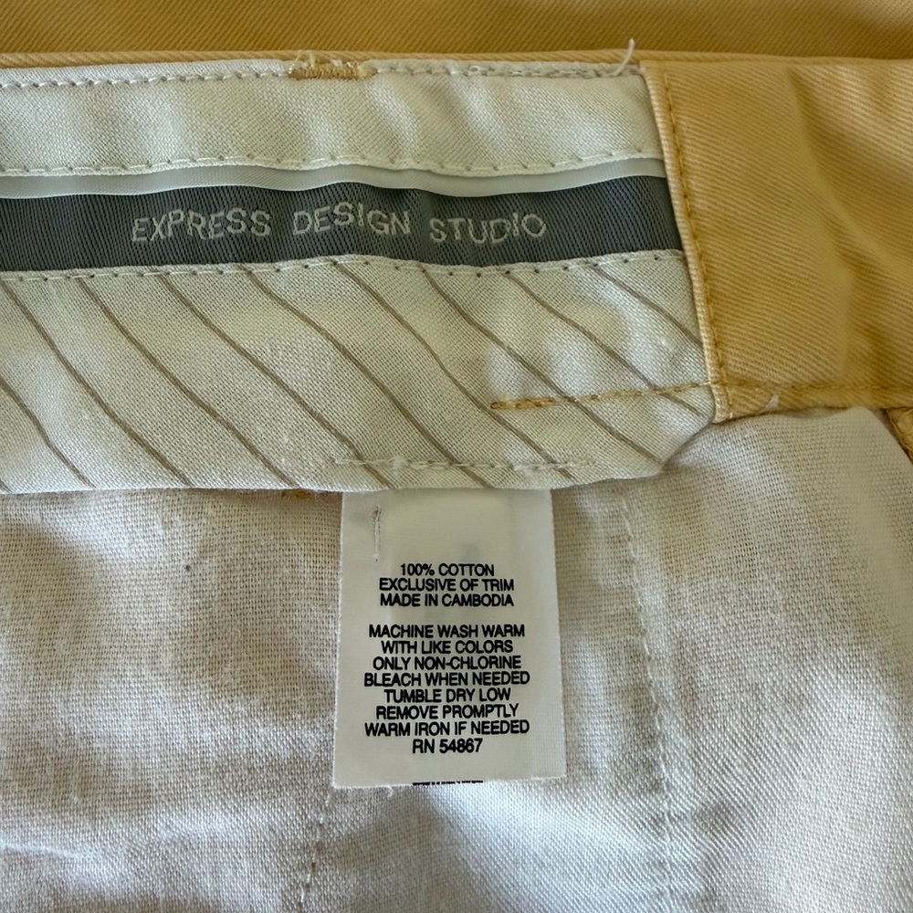 Express Editor Yellow Cotton Bootcut Trousers Siz… - image 5